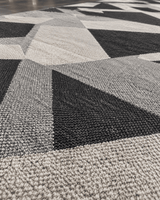 Geometrik Zikzak Desenli Koridor Yolluğu - Antrasit Gri Modern Halı image 4