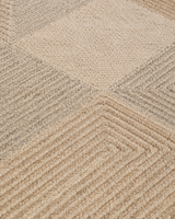 Geometrik Blok Desenli Modern Salon Halısı - Krem Bej Vizon Halı image 4