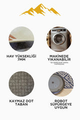 Çocuk Odası Uzay Desenli Kaymaz Taban Oyun Halısı H01223A