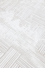 Verona Line Bambu Halı | İpeksi Dokulu Krem Bej Geometrik Modern Halı
