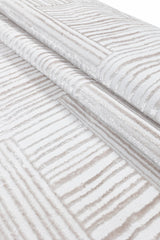 Verona Line Bambu Halı | İpeksi Dokulu Krem Bej Geometrik Modern Halı
