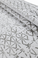 Yağız Halı Verona Geometrik Bambu Halı | Gri Beyaz Modern Desenli Premium Salon Halısı