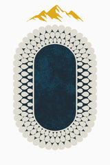Kaymaz Taban Yıkanabilir Halı – Model 007 Mavi Oval