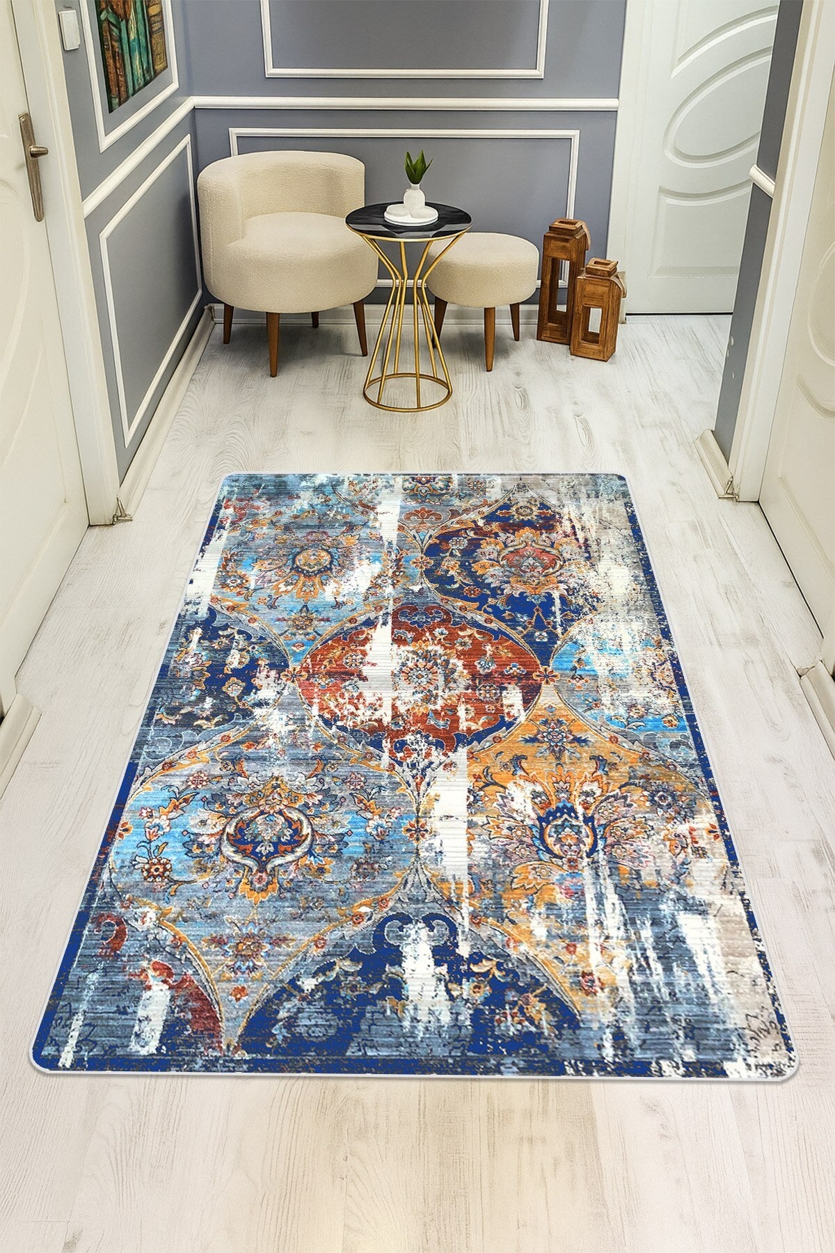 Kaymaz Taban Yıkanabilir Halı – Model 003 Çok Renkli