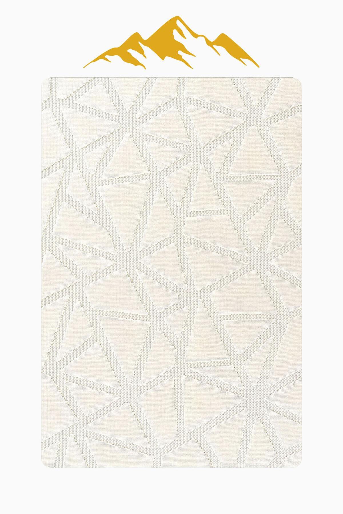 Kaymaz Taban Yıkanabilir Halı – Model 004 Beyaz Geometrik