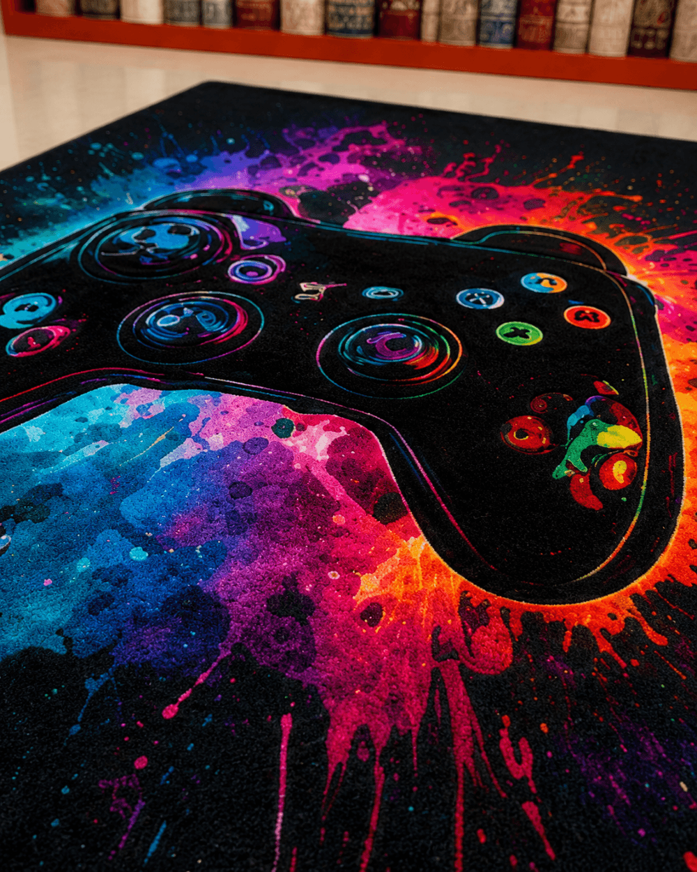 Gamer Oyuncu Odası Halısı - Oyun Konsolu Kolu Desenli Siyah Genç Halısı image 4