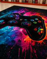 Gamer Oyuncu Odası Halısı - Oyun Konsolu Kolu Desenli Siyah Genç Halısı image 4