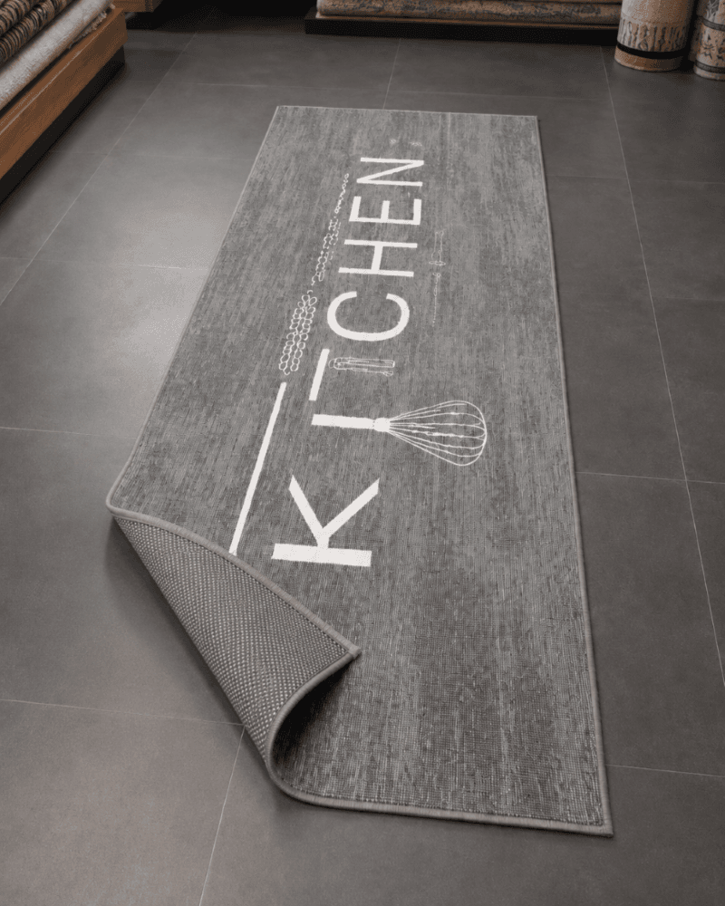 Kırçıllı Gri Mutfak Yolluğu - Kitchen Temalı Kaymaz Taban Halı image 2
