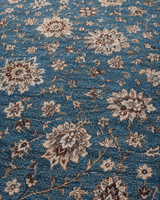 Klasik Saray Tarzı Salon Halısı - Mavi Krem Vintage Desenli Halı image 4