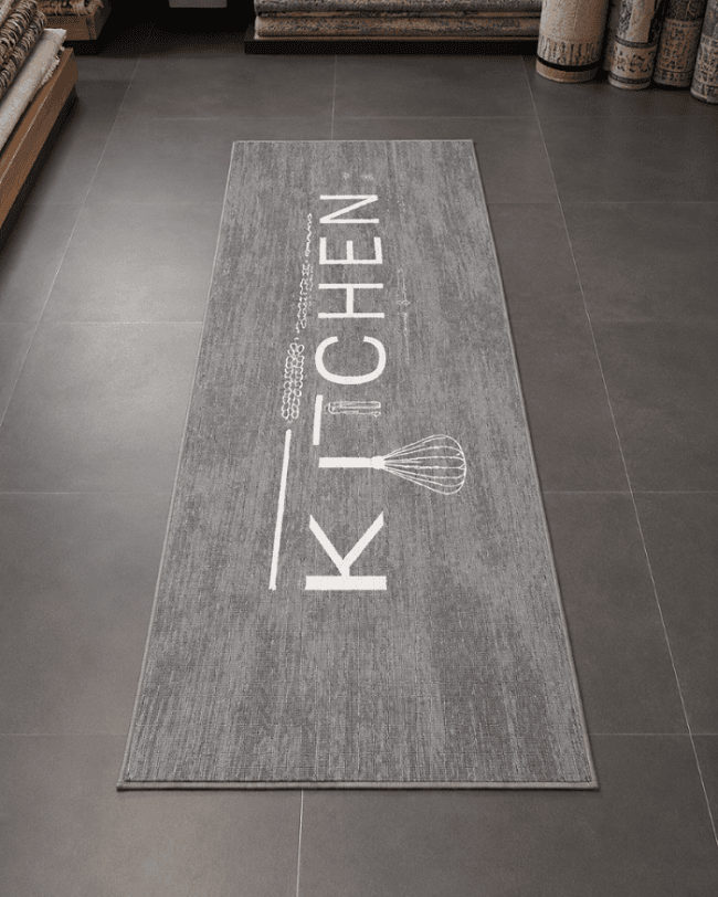 Kırçıllı Gri Mutfak Yolluğu - Kitchen Temalı Kaymaz Taban Halı image 4