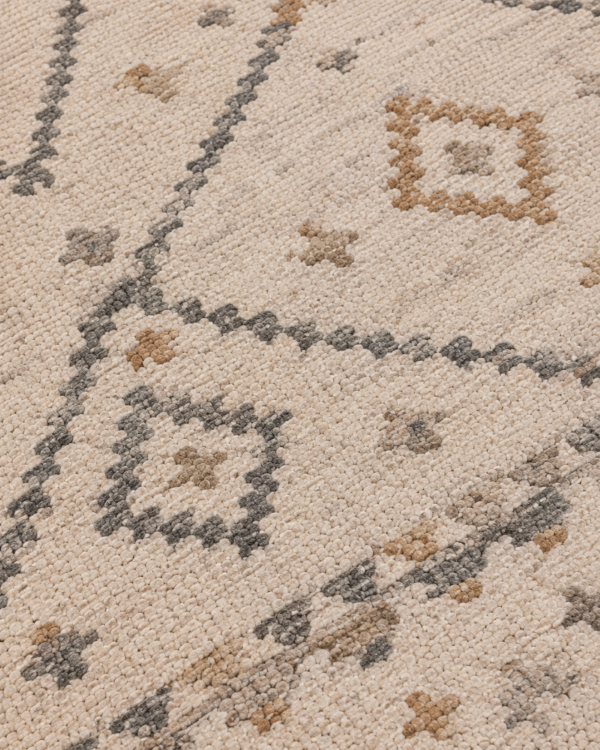 Geometrik Blok Desenli Modern Salon Halısı - Krem Bej Vizon Halı image 3