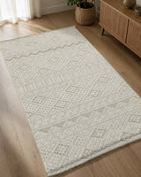 Geometrik Kilim Desenli Modern Koridor Yolluğu - Krem Vizon İskandinav Tarzı image 4