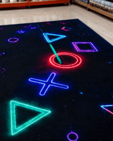 PlayStation Konsol Tuşları Tasarımlı Genç Halısı - Siyah E-Spor Odası image 4