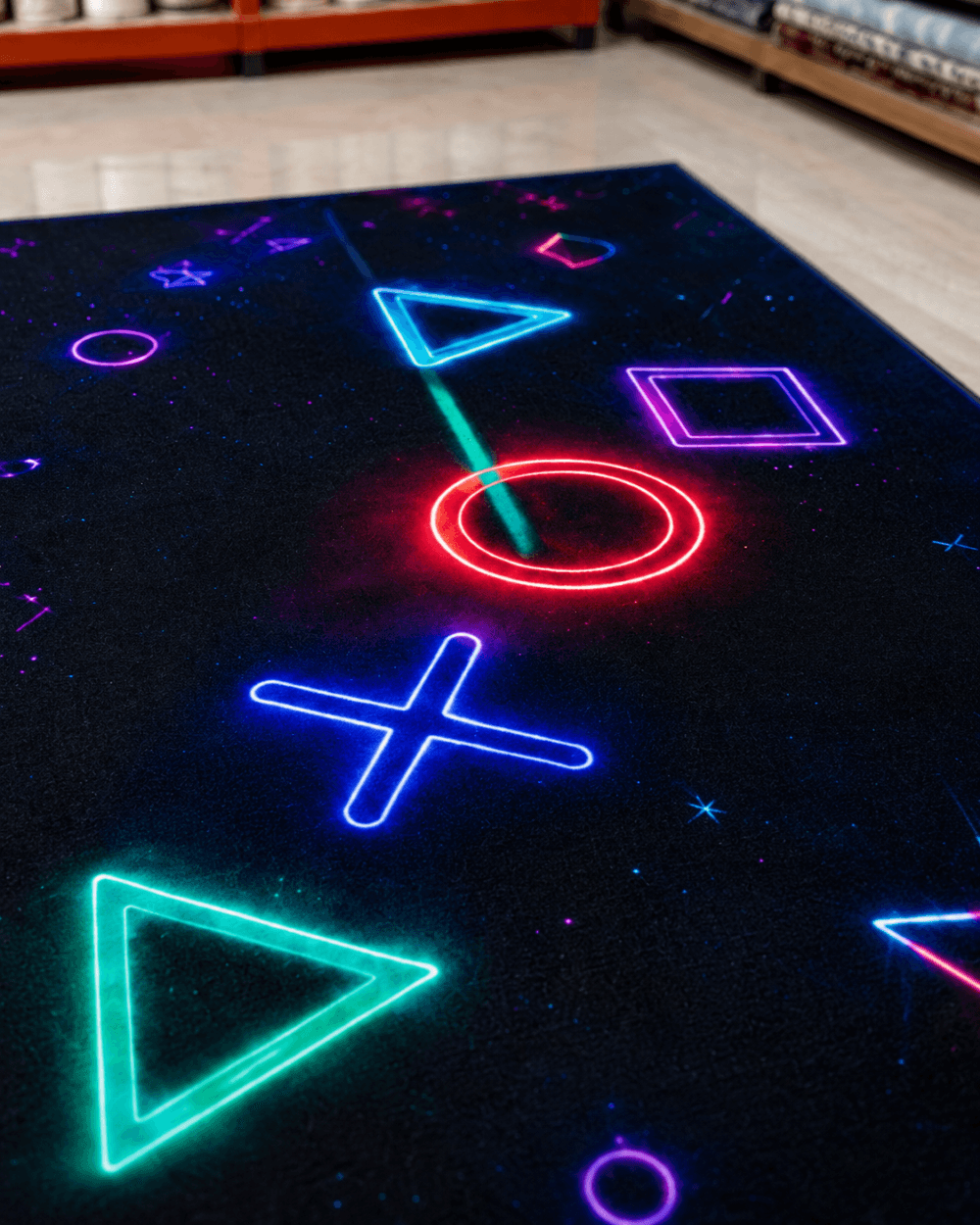 PlayStation Konsol Tuşları Tasarımlı Genç Halısı - Siyah E-Spor Odası image 4