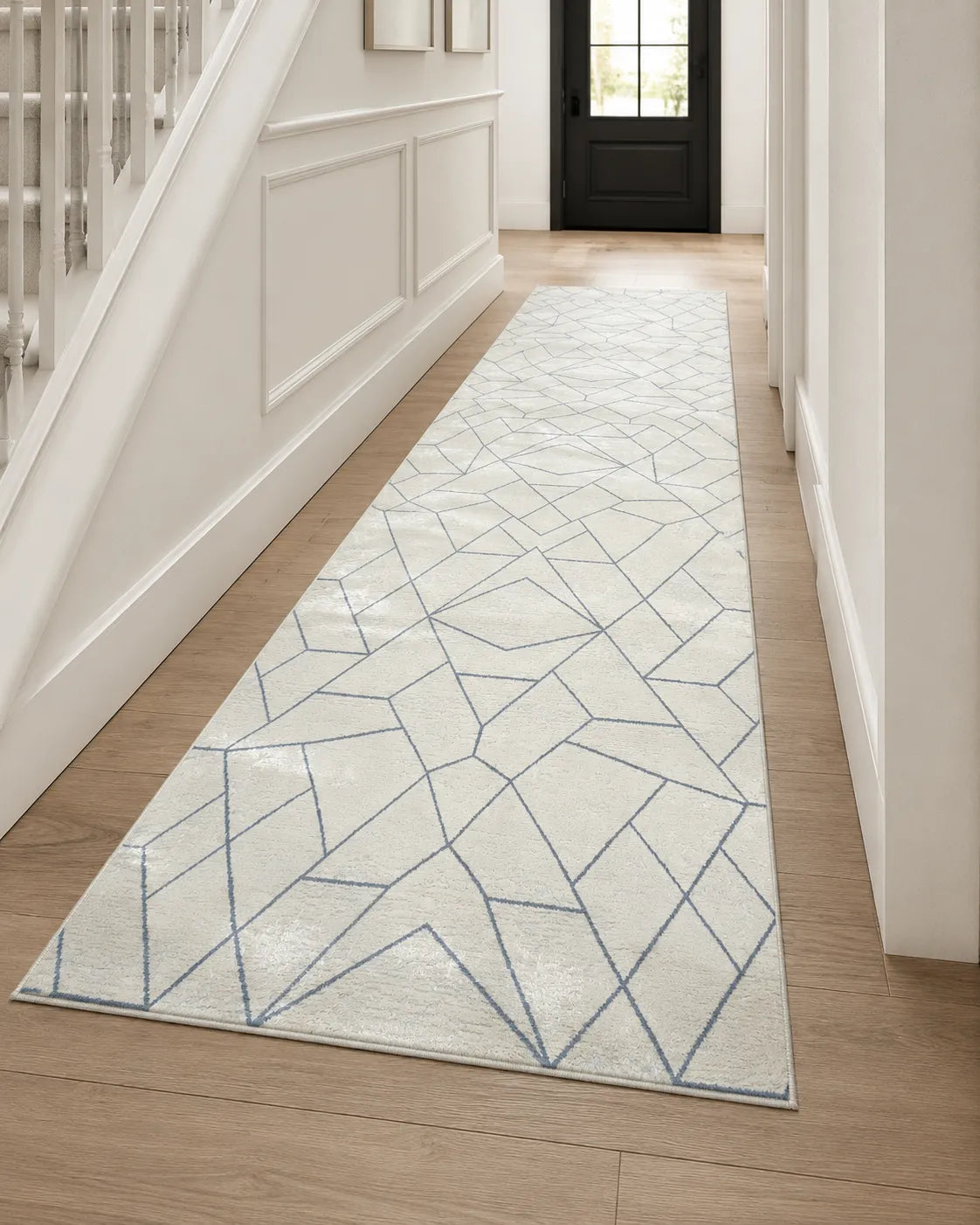 Sevenhill Kesme Yolluk 80 CM Ve 100 CM Özel Kesim Yolluk Krem Mavi