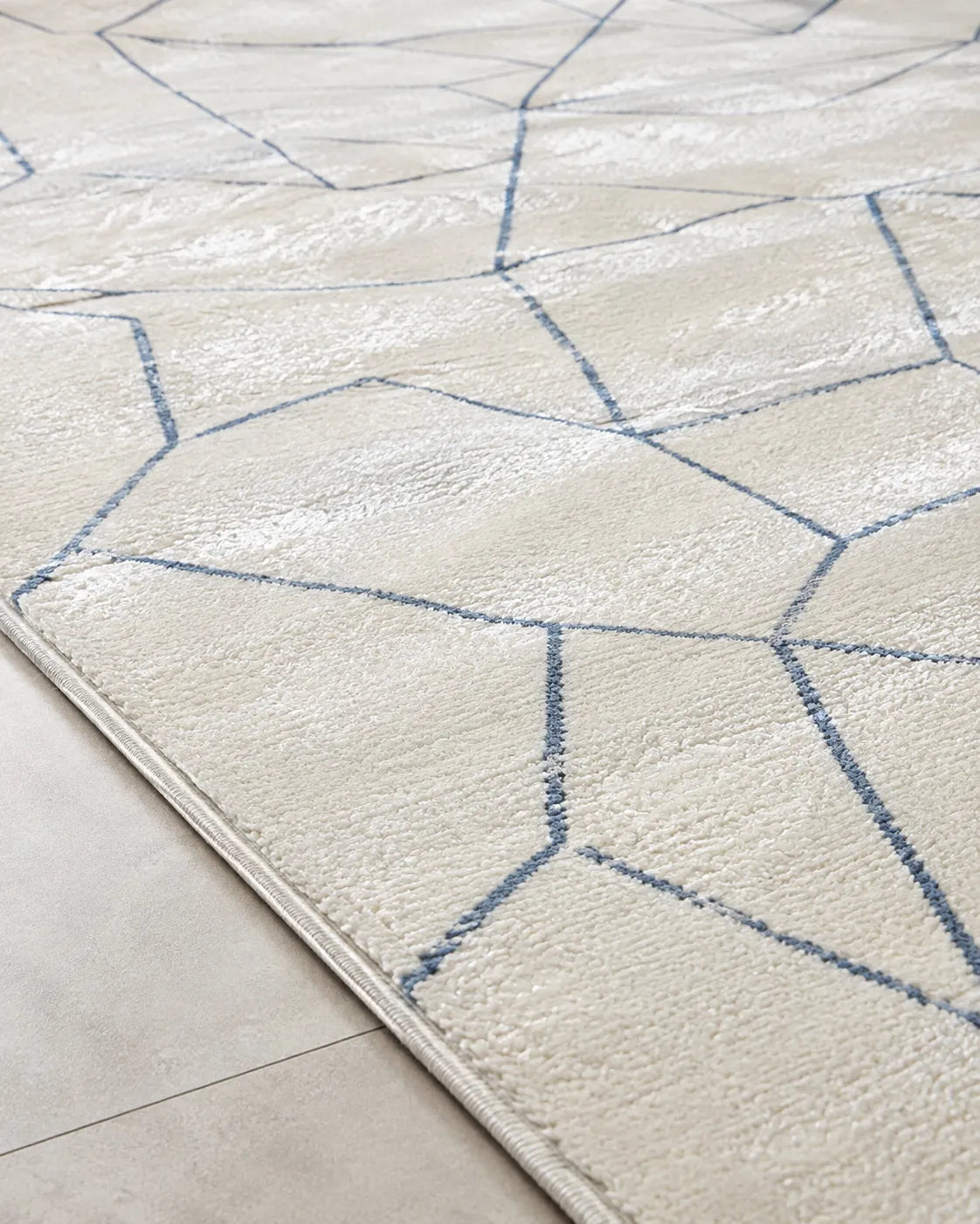 Sevenhill Kesme Yolluk 80 CM Ve 100 CM Özel Kesim Yolluk Krem Mavi
