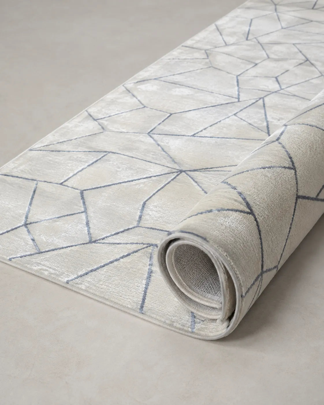 Sevenhill Kesme Yolluk 80 CM Ve 100 CM Özel Kesim Yolluk Krem Mavi