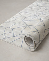 Sevenhill Kesme Yolluk 80 CM Ve 100 CM Özel Kesim Yolluk Krem Mavi