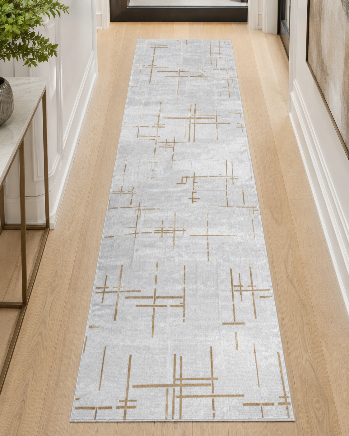 Sevenhill Kesme Yolluk 80 CM Özel Kesim Yolluk Gri Sarı