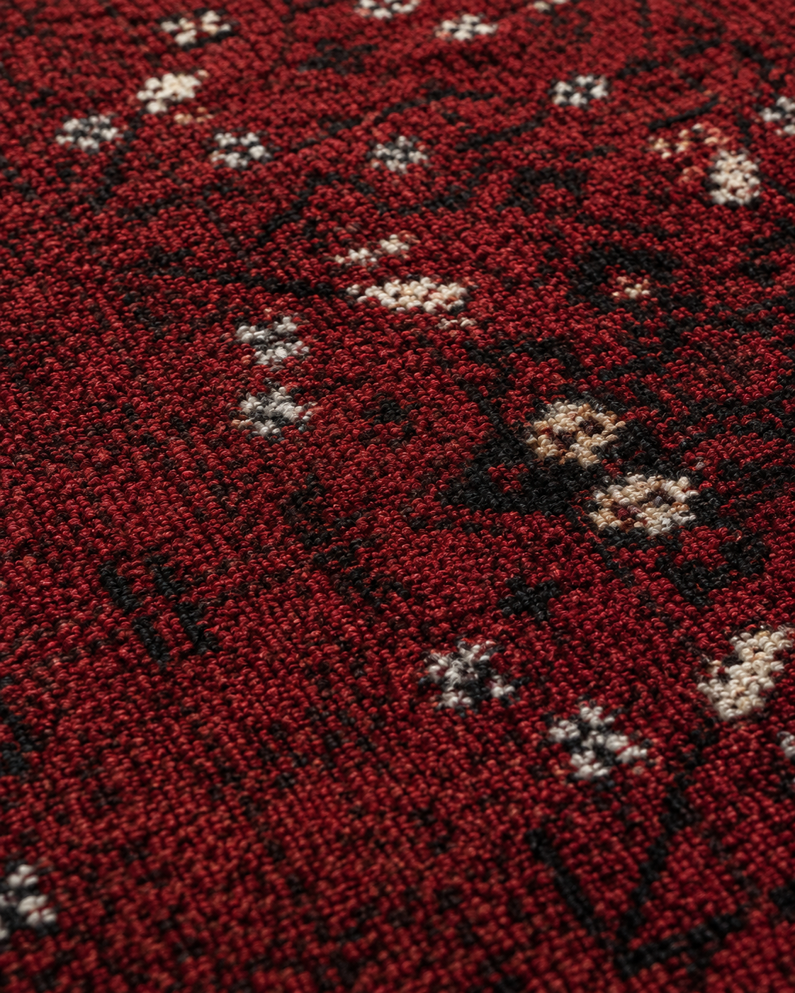 Klasik Motifli Eskitme Desen Lüks Sisal Halı - Bordo