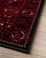 Klasik Motifli Eskitme Desen Lüks Sisal Halı - Bordo