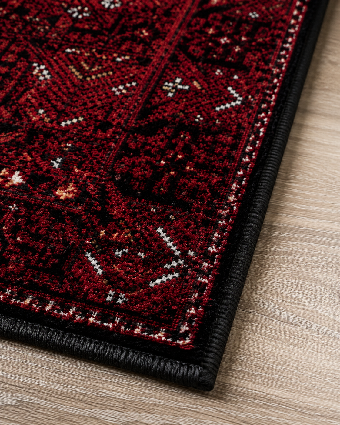Klasik Motifli Eskitme Desen Lüks Sisal Halı - Bordo