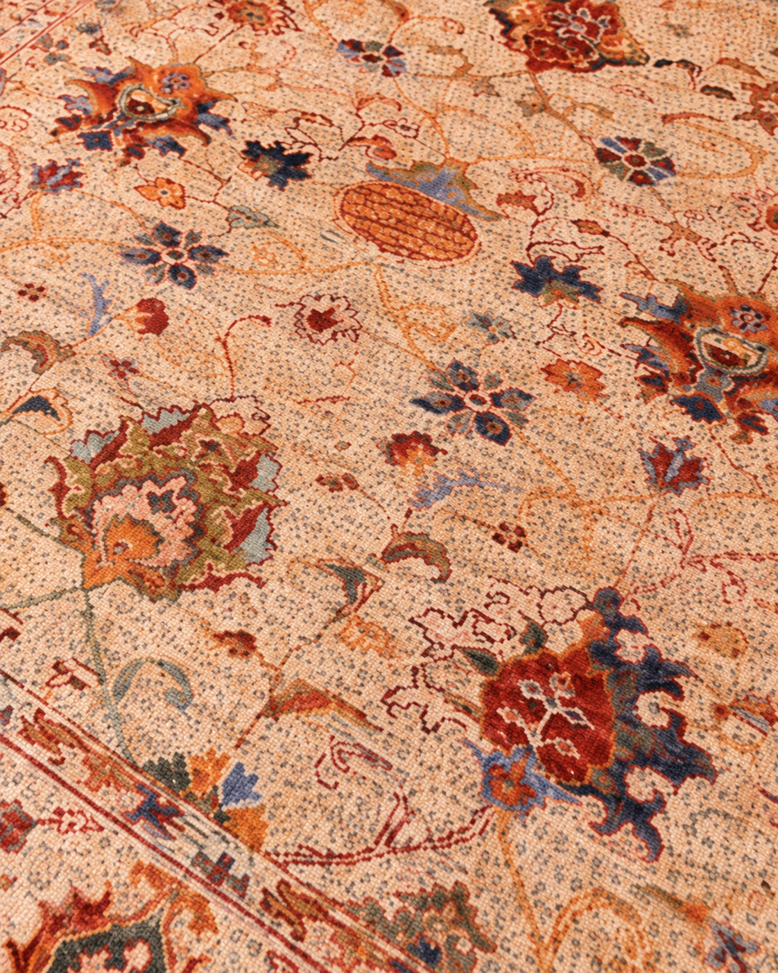 Somon Bej Klasik Desenli Vintage Sisal Dokuma Salon Halısı