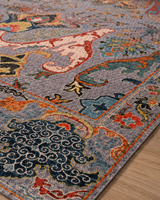 Gri Zeminli Renkli Paisley Desenli Sisal Dokuma Salon Halısı