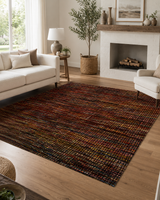 Siyah Turuncu Dokulu Modern Sisal Dokuma Salon Halısı