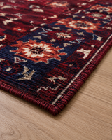 Bordo Lacivert Etnik Desenli Vintage Sisal Dokuma Salon Halısı