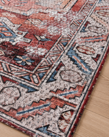 Bohem Etnik Desenli Kiremit Mavi Sisal Dokuma Halı