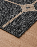 Antrasit Bej Petek Desenli Modern Sisal Dokuma Salon Halısı