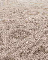 Bej Gri Vintage Çiçek Desenli Sisal Dokuma Salon Halısı
