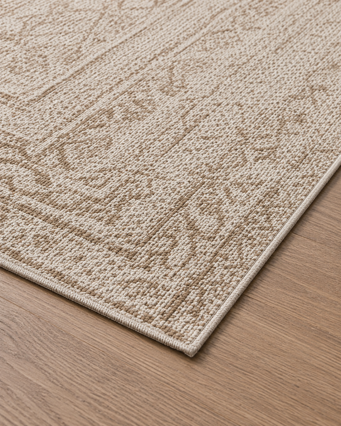 Bej Krem Vintage Desenli Minimal Sisal Dokuma Salon Halısı