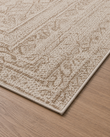 Bej Krem Vintage Desenli Minimal Sisal Dokuma Salon Halısı