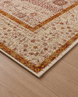 Otantik Vintage Desenli Kiremit Tonlu Sisal Dokuma Halı