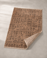 Taba Siyah Etnik Desenli Bohem Şönil Kilim Halı