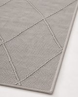 Modern Dokulu Açık Gri Baklava Desenli Şönil Kilim Halı
