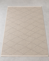 Doğal Bej Baklava Desenli Modern Şönil Kilim Halı