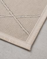 Doğal Bej Baklava Desenli Modern Şönil Kilim Halı