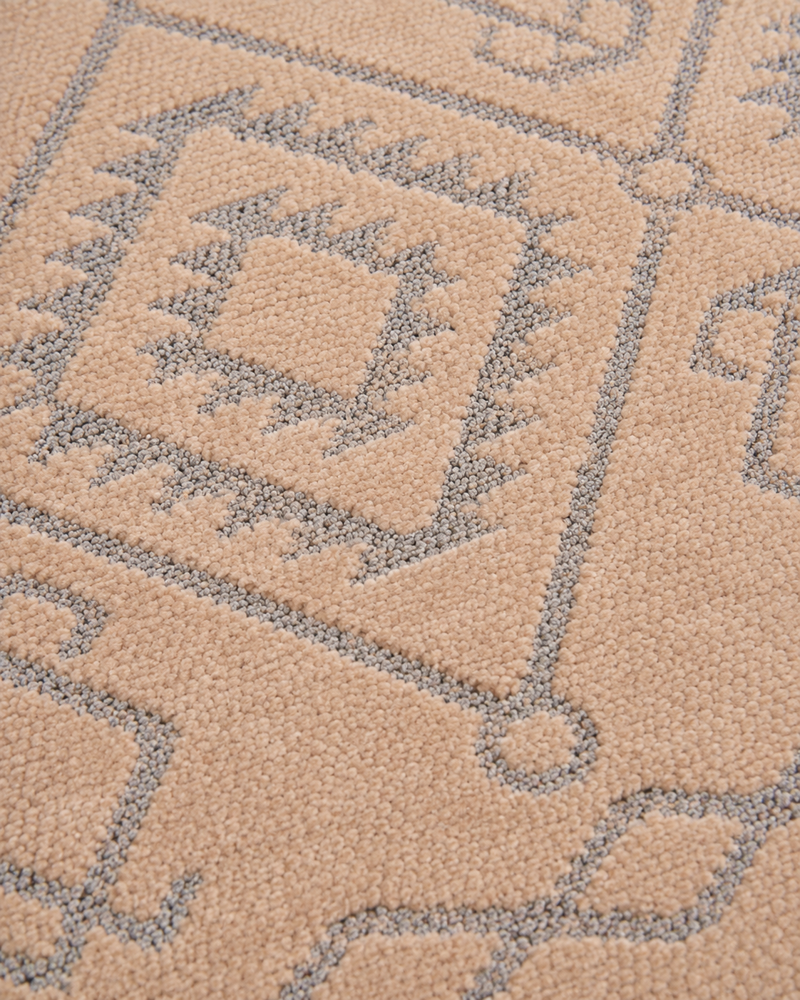 Taba Gri Geometrik Etnik Desenli Modern Bohem Şönil Kilim Halı