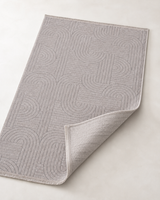 Açık Gri Soyut Kavis Desenli Modern Şönil Kilim Halı