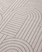 Açık Gri Soyut Kavis Desenli Modern Şönil Kilim Halı