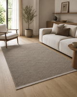 Modern Dokulu Vizon Gri Baklava Desenli Şönil Kilim Halı