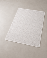 Modern Geometrik Çizgi Desenli Krem Şönil Kilim Halı
