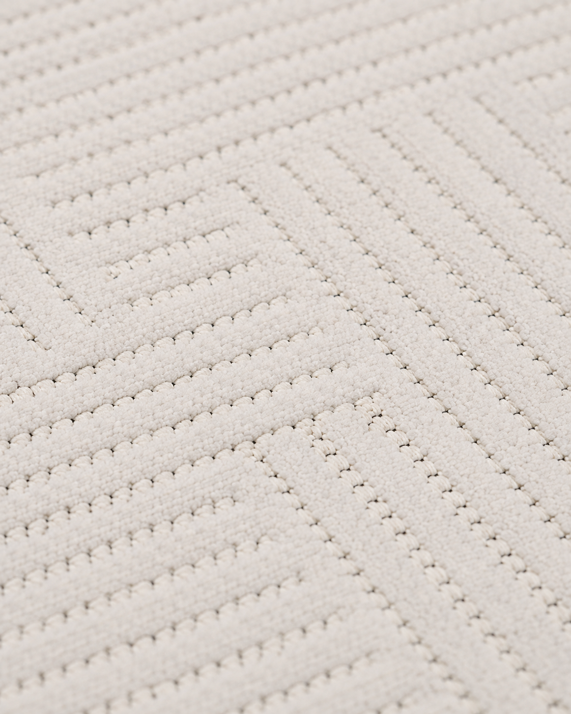 Krem Beyaz Dokulu Geometrik Desenli Modern Şönil Kilim Halı