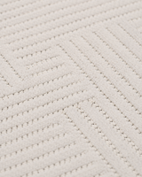 Krem Beyaz Dokulu Geometrik Desenli Modern Şönil Kilim Halı