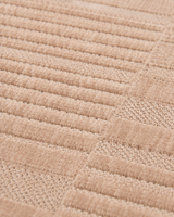 Modern Dokulu Bej Çizgi Desenli Şönil Kilim Halı