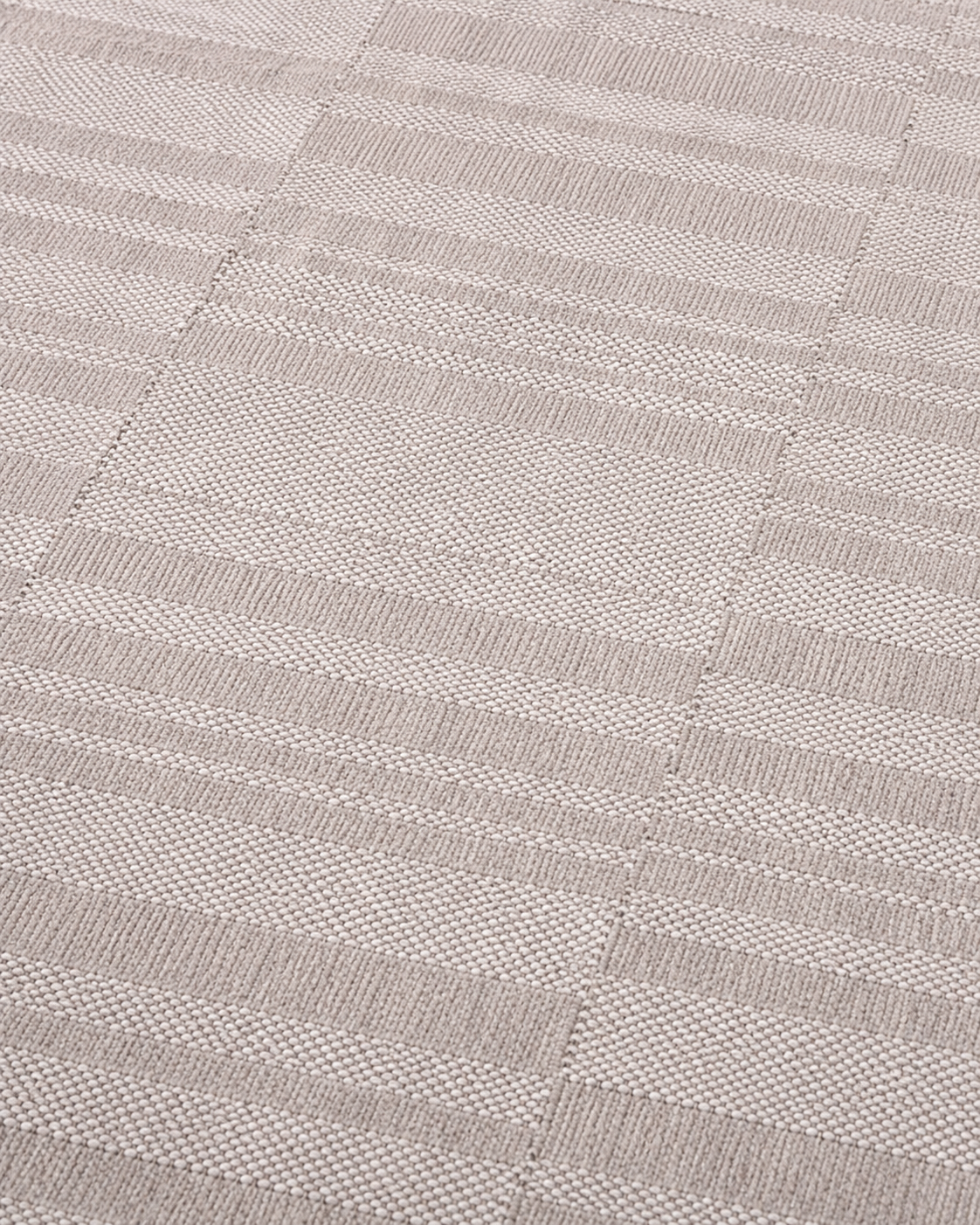 Modern Dokulu Gri Bej Çizgi Desenli Şönil Kilim Halı