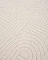 Modern Kavis Çizgi Desenli Krem Şönil Kilim Halı